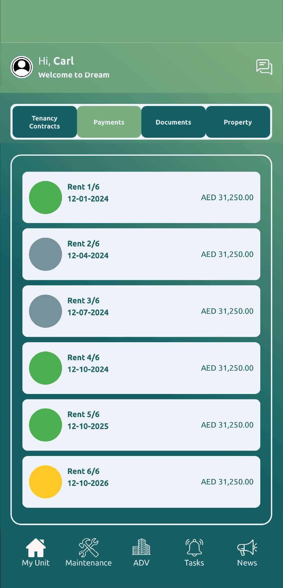 App screen